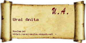 Urai Anita névjegykártya